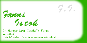 fanni istok business card